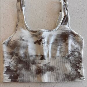 She Darc sport sport bra ghost cloud tie dye gray cream